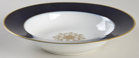 Empire (Gold Medallion, Cobalt Band, #A8977) Rim Soup Bowl