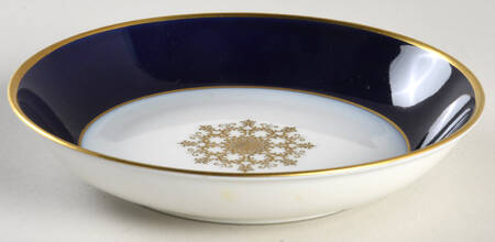 Empire (Gold Medallion, Cobalt Band, #A8977) Fruit/Dessert (Sauce) Bowl