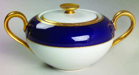 Empire (Gold Medallion, Cobalt Band, #A8977) Sugar Bowl & Lid