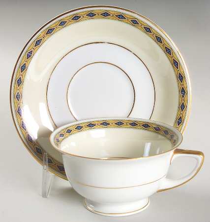 Empire (No Center Design) Footed Cup & Saucer Set
