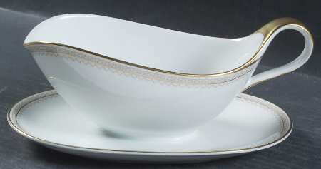 Etruscan Gravy Boat with Attached Underplate