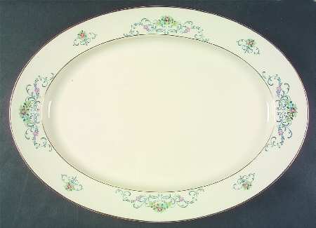 Ferndale (Older, Gold Trim) 16" Oval Serving Platter
