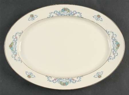 Ferndale (Older, Gold Trim) 12" Oval Serving Platter