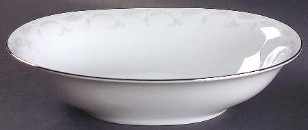 Ferndale (Newer, Platinum Trim) 10" Oval Vegetable Bowl by Heinrich - H&C