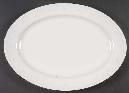Ferndale (Newer, Platinum Trim) 12" Oval Serving Platter