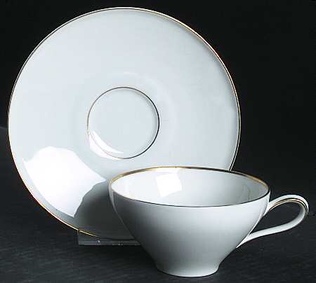 Gold Band Flat Cup & Saucer Set