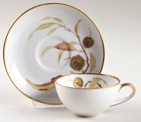 Golden Chestnut Flat Demitasse Cup & Saucer Set