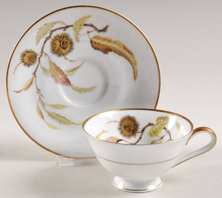 Golden Chestnut Footed Cup & Saucer Set