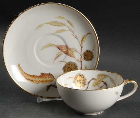 Golden Chestnut Flat Cup & Saucer Set