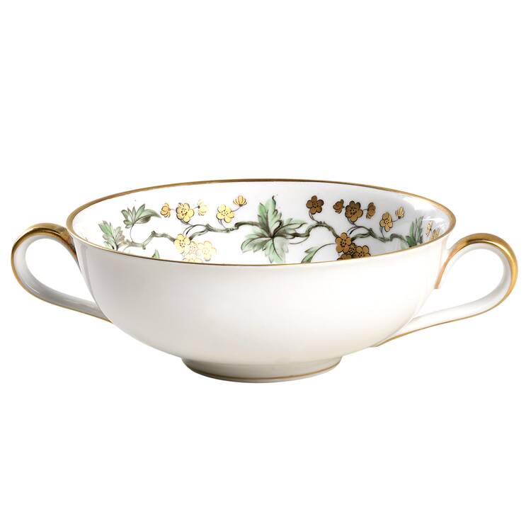Golden Fantasy Flat Cream Soup Bowl