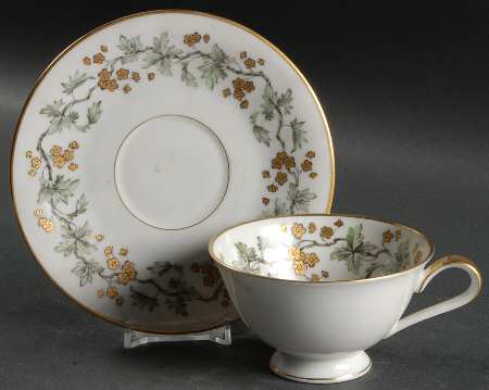 Golden Fantasy Footed Cup & Saucer Set