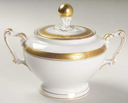 Golden Key Sugar Bowl & Lid