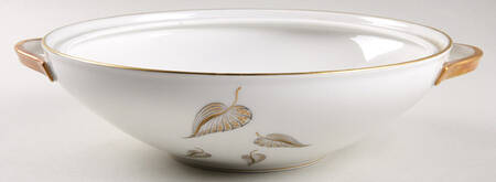 Golden Leaves Round Vegetable No Lid