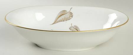 Golden Leaves 10" Oval Vegetable Bowl