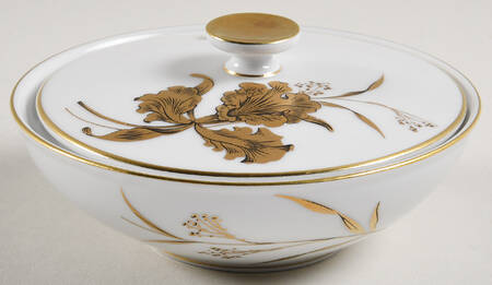 Golden Orchid Sugar Bowl & Lid