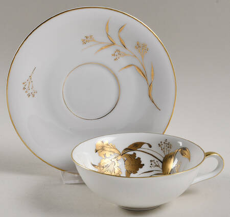 Golden Orchid Flat Cup & Saucer Set
