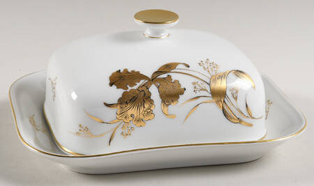Golden Orchid Square Covered Butter