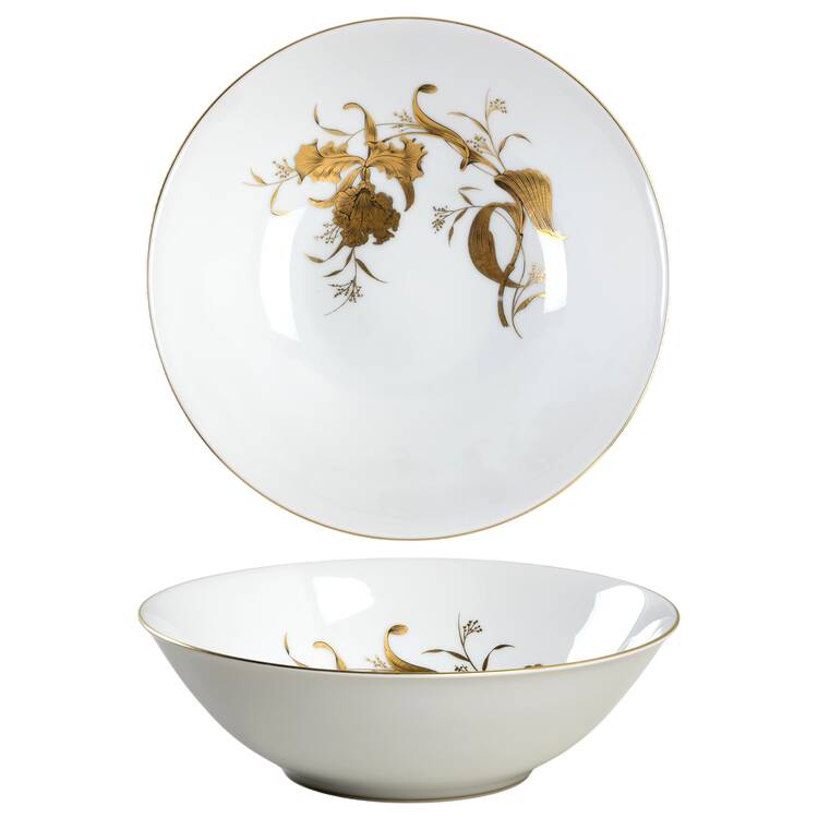 Golden Orchid 9" Round Vegetable Bowl