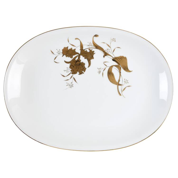Golden Orchid 15" Oval Serving Platter