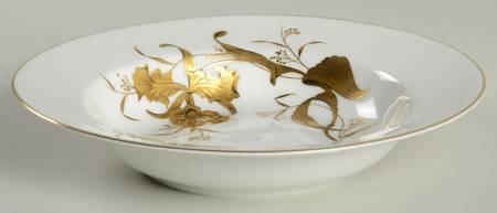 Golden Orchid Rim Soup Bowl