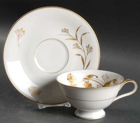 Golden Orchid Footed Cup & Saucer Set