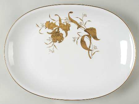 Golden Orchid 16" Oval Serving Platter