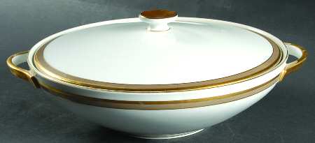 Golden Taupe Round Covered Vegetable