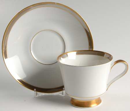 Golden Taupe Footed Cup & Saucer Set