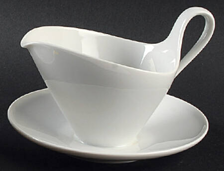 Grazie White Gravy Boat with Attached Underplate