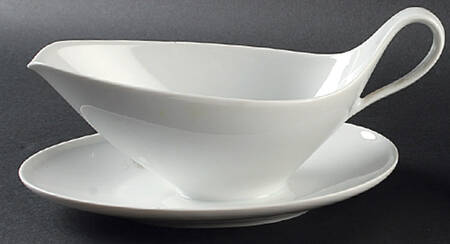 Grazie White Gravy Boat with Attached Underplate