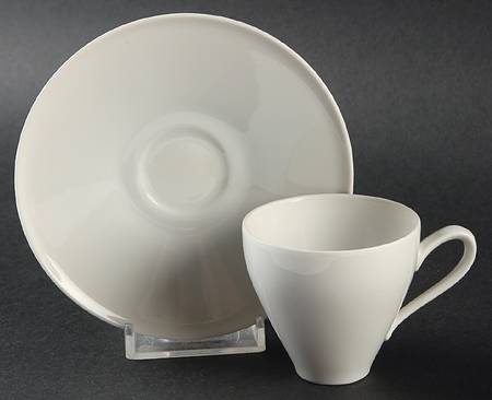 Grazie White Flat Demitasse Cup & Saucer Set
