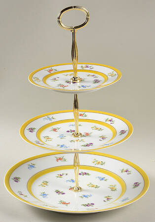 Grand Duchess 13 7/8"-14 1/4" 3-Tiered Serving Tray(DP,SP,BB) HC