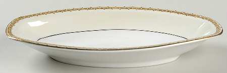 Greek Key Black (Cream Rim, White Center) Relish
