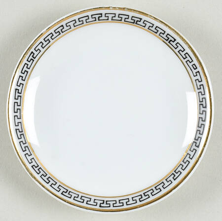 Greek Key Black (White Background) Butter Pat