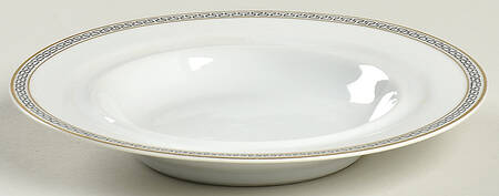 Greek Key Black (White Background) Round Butter No Lid
