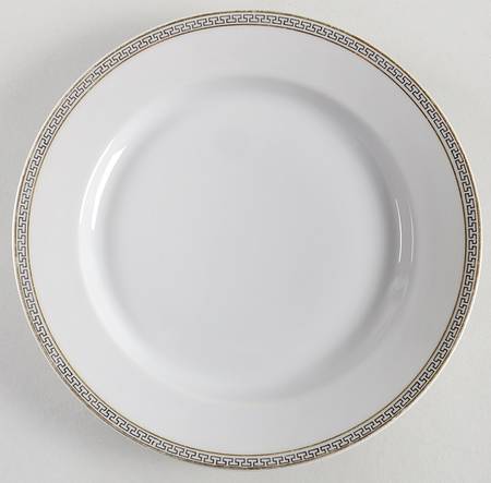 Greek Key Black (White Background) Salad Plate by Heinrich - H&C