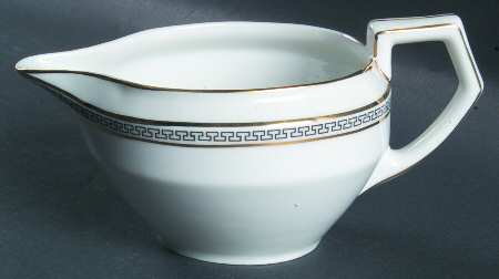 Greek Key Black (White Background) Creamer