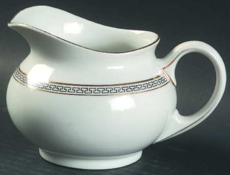 Greek Key Black (White Background) Creamer