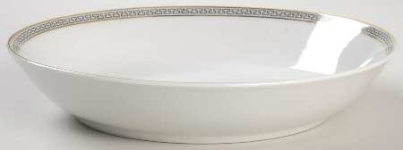 Greek Key Black (White Background) Coupe Soup Bowl