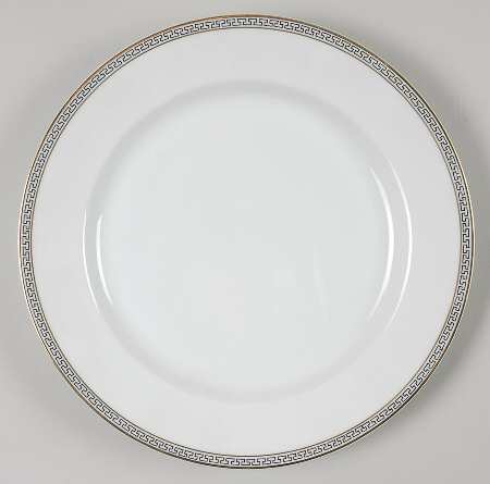 Greek Key Black (White Background) Luncheon Plate