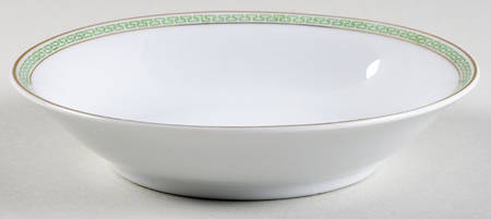 Greek Key Green Coupe Cereal Bowl