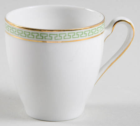 Greek Key Green Flat Demitasse Cup
