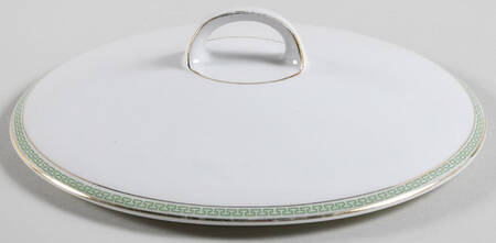 Greek Key Green Lid for Round Vegetable