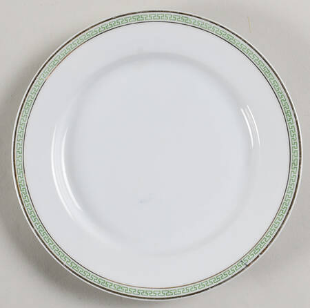 Greek Key Green Dessert/Pie Plate