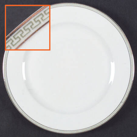 Greek Key Green Dinner Plate