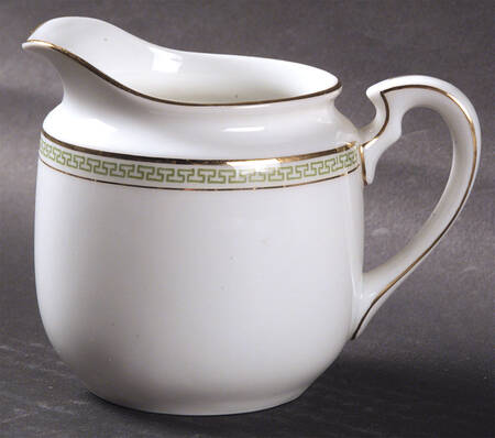 Greek Key Green Creamer