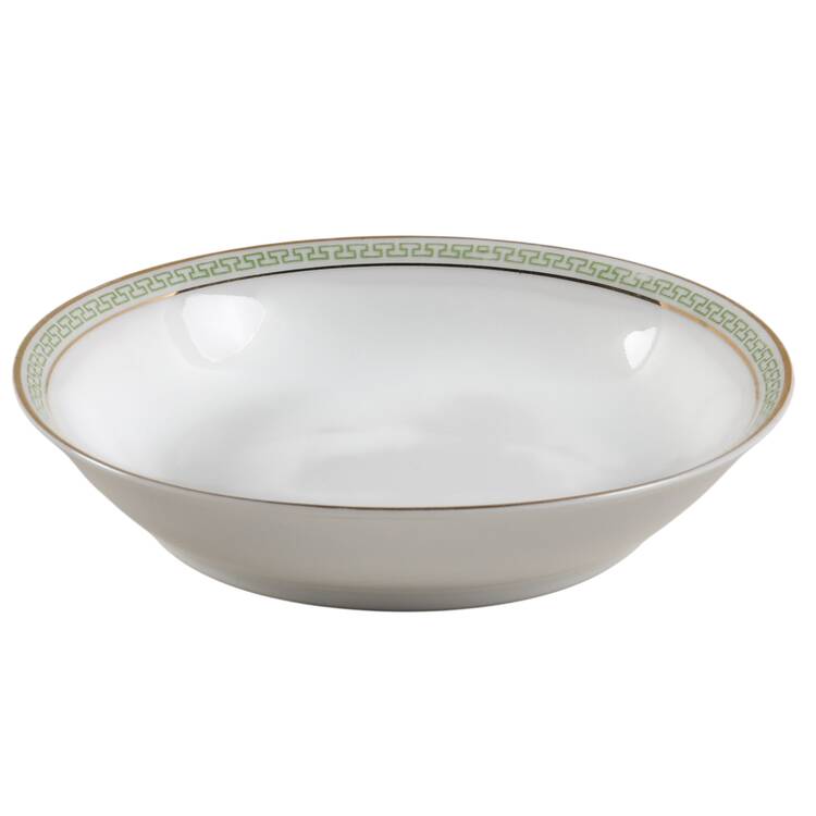 Greek Key Green Fruit/Dessert (Sauce) Bowl