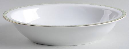 Greek Key Green 9" Oval Vegetable Bowl by Heinrich - H&C