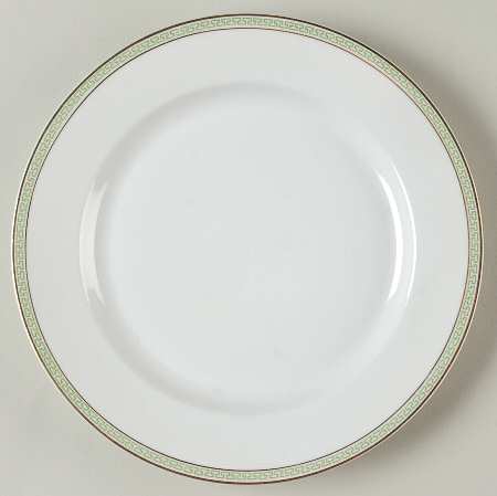 Greek Key Green Luncheon Plate