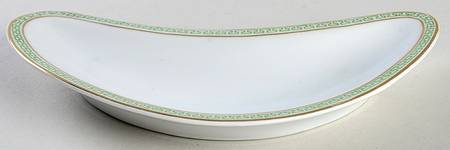 Greek Key Green Bone Dish